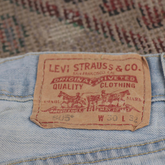 Levi's 505 W30 L32 Straight Leg Regular Fit Blue Denim Jeans