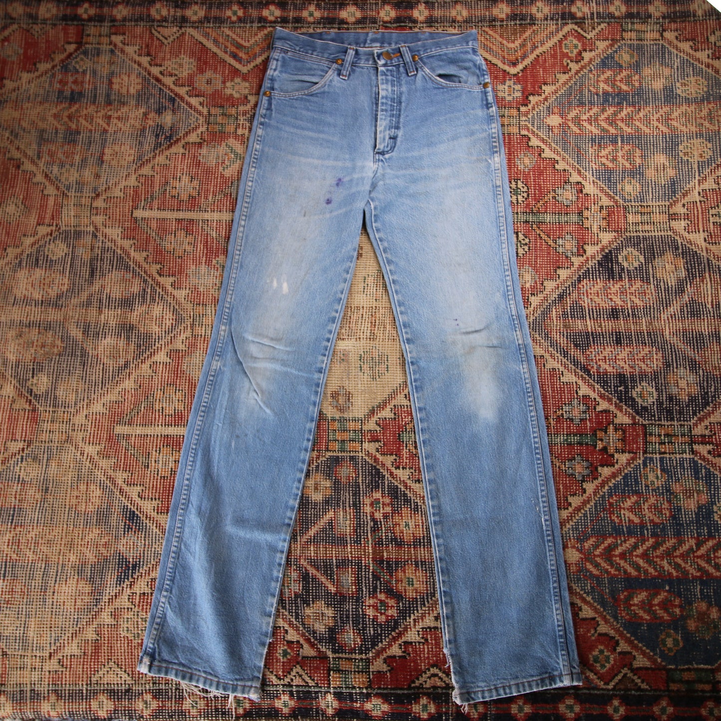 Wrangler W28 L33 Straight Leg Blue Denim Jeans