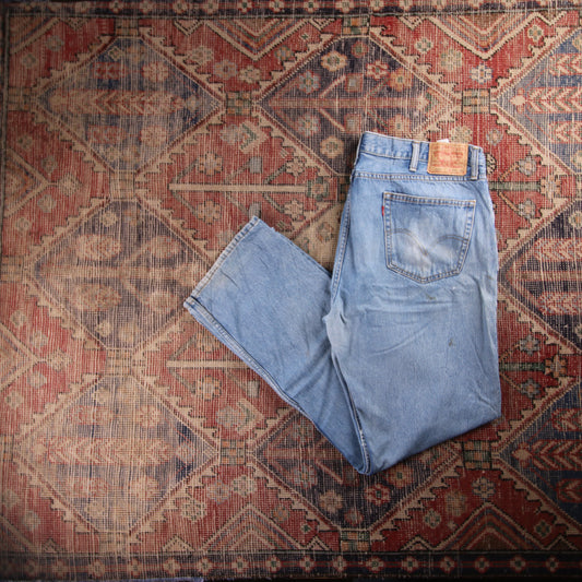 Levi's 505 Red Tab W42 L34 Straight Leg Regular Fit Blue Denim Jeans
