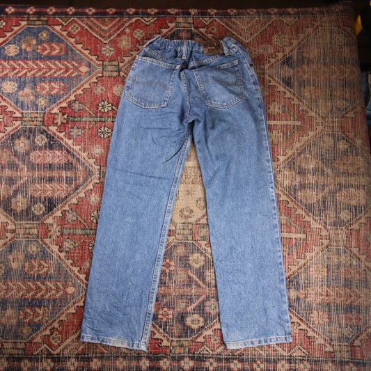 Lee W40 L28 Straight Leg Relaxed Fit Classic Ripped Style Beige Denim Jeans