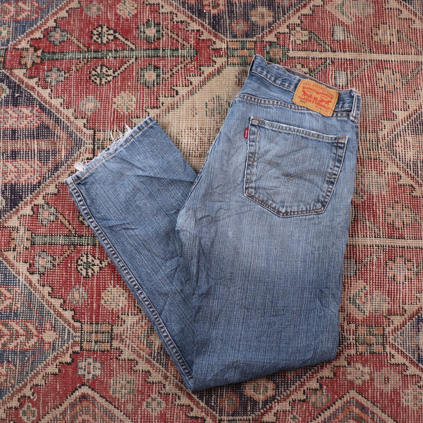 Levi's W34 L30 Straight Leg Classic Ripped Style Blue Denim Jeans