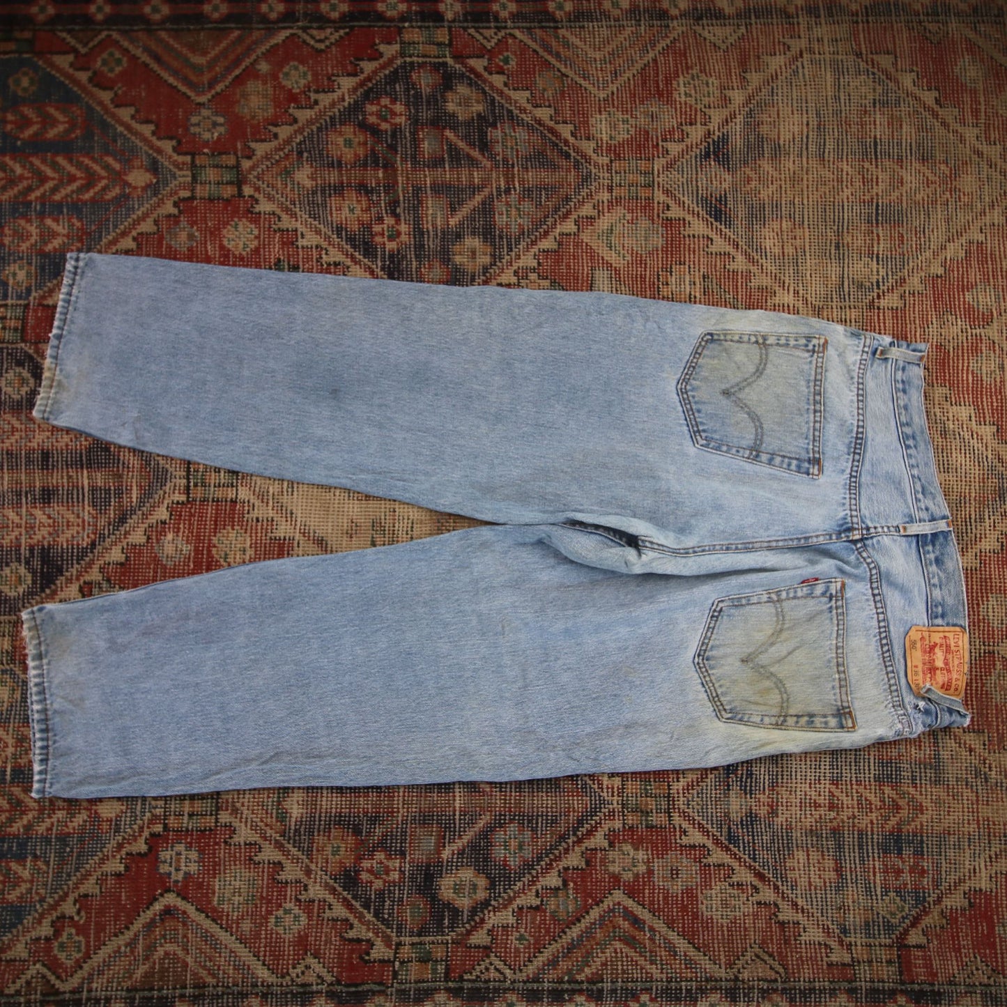 Levi's 550 W36 L28 Tapered Leg Relaxed Fit Blue Denim Jeans