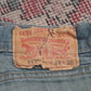 Levi's 511 W32 L34 Slim Fit Classic Ripped Style Green Denim Jeans