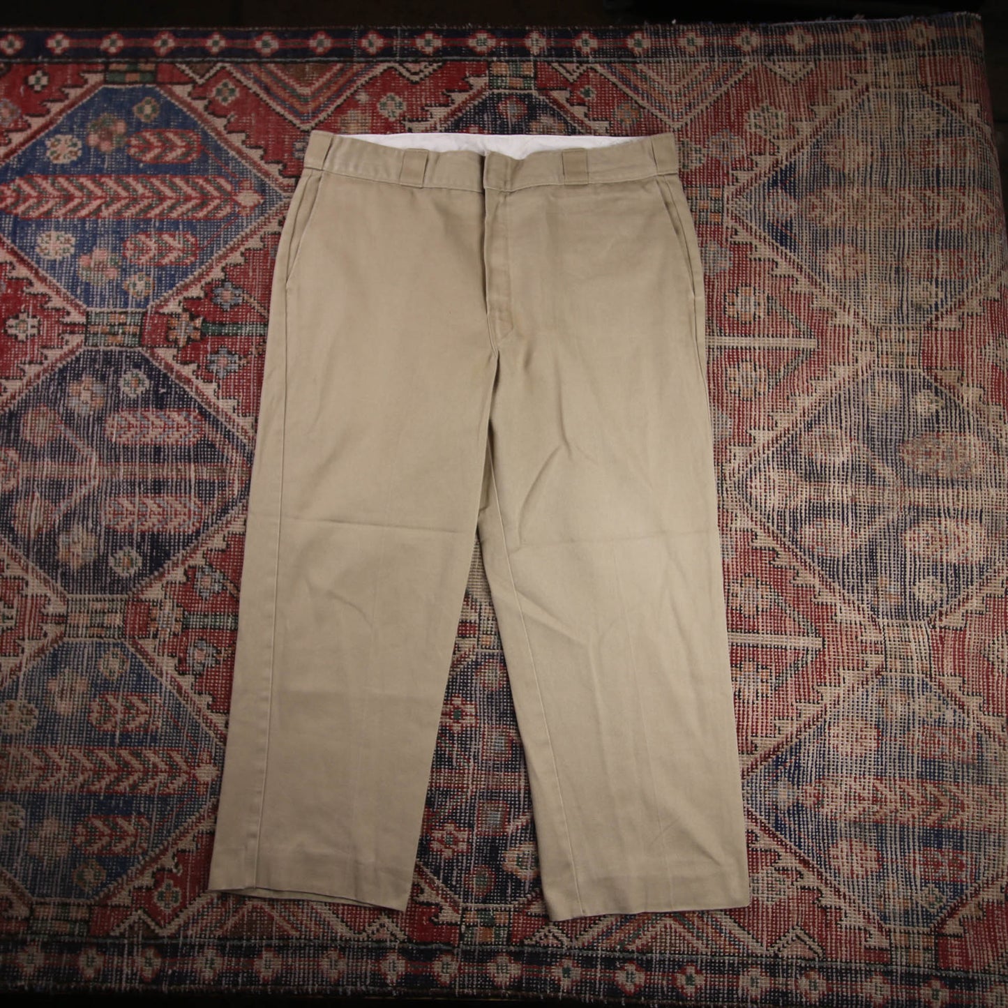 Dickies W36 L25 Straight Leg Beige Cotton Blend Trousers