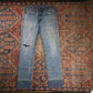 Levi's 511 W34 L32 Slim Fit Classic Ripped Style Blue Denim Jeans