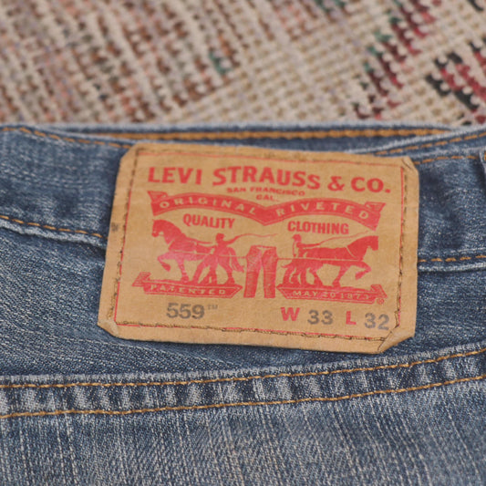 Levi's 559 W34 L31 Straight Leg Relaxed Fit Blue Denim Jeans