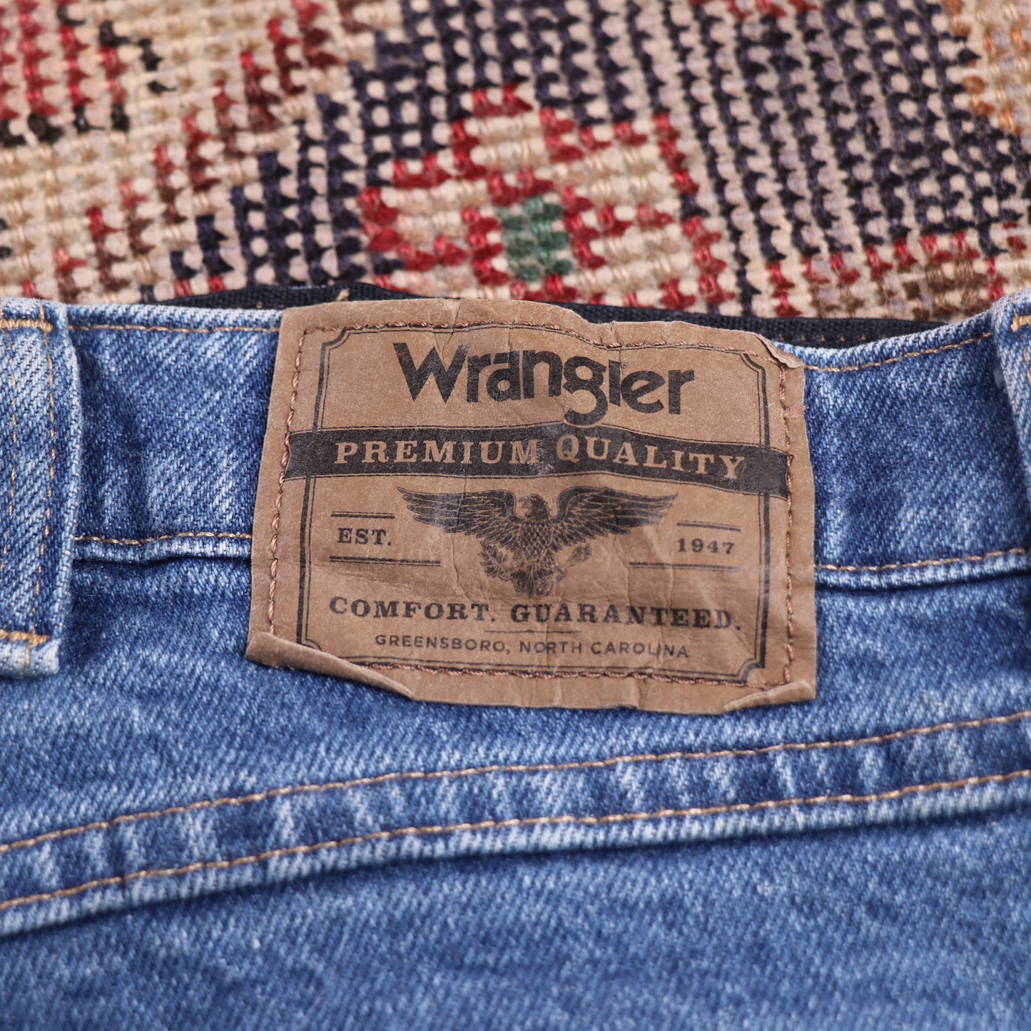 Wrangler W40 L26 Straight Leg Relaxed Fit Blue Denim Jeans