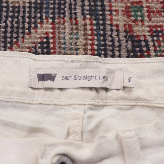 Levi's 505 W30 L30 Straight Leg Regular Fit White Denim Jeans