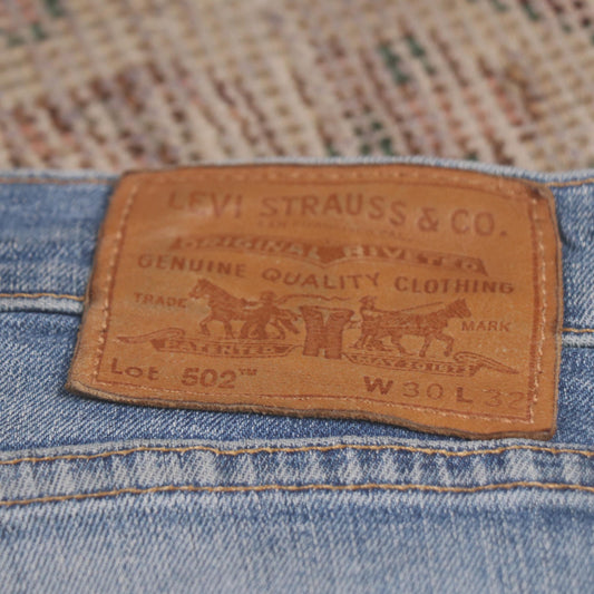 Levi's 502 W28 L29 Tapered Leg Regular Fit Black Denim Jeans