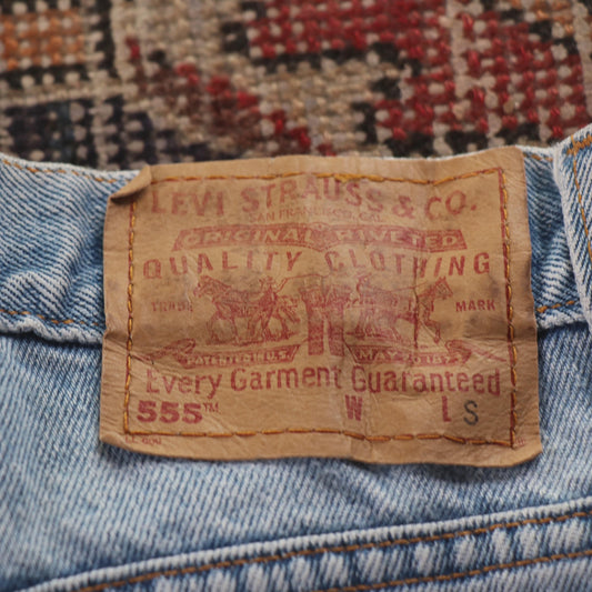 Levi's 555 Orange Tab W30 L29 Tapered Leg Relaxed Fit Blue Denim Jeans