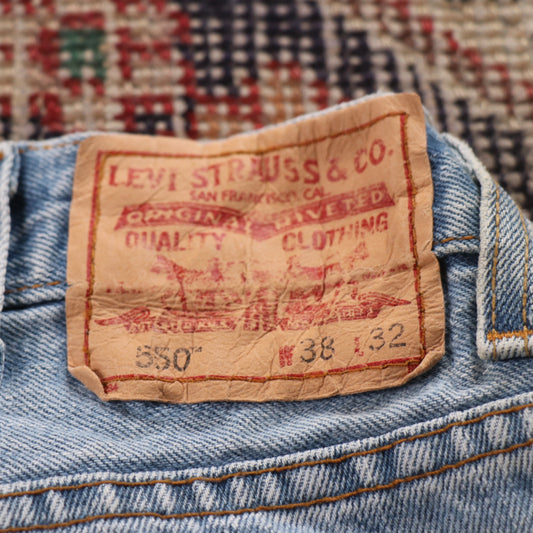 Levi's 550 W38 L29 Tapered Leg Relaxed Fit Blue Denim Jeans