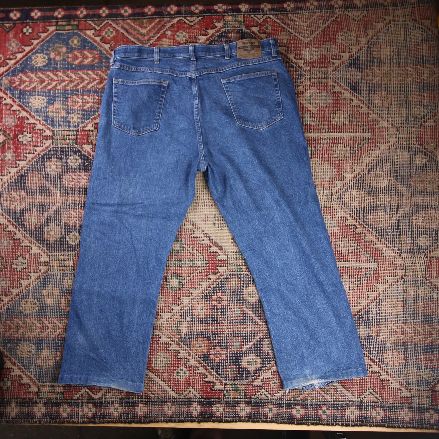 Wrangler W40 L26 Straight Leg Relaxed Fit Blue Denim Jeans