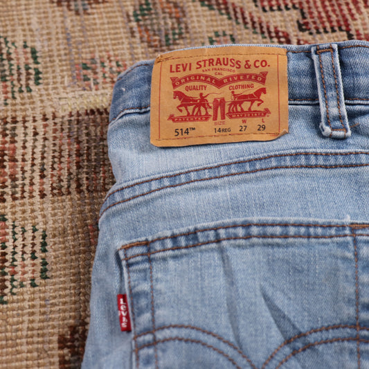 Levi's 514 W26 L29 Straight Leg Blue Denim Jeans