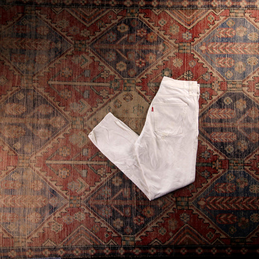 Levi's Red Tab W26 L27 Straight Leg White Denim Jeans