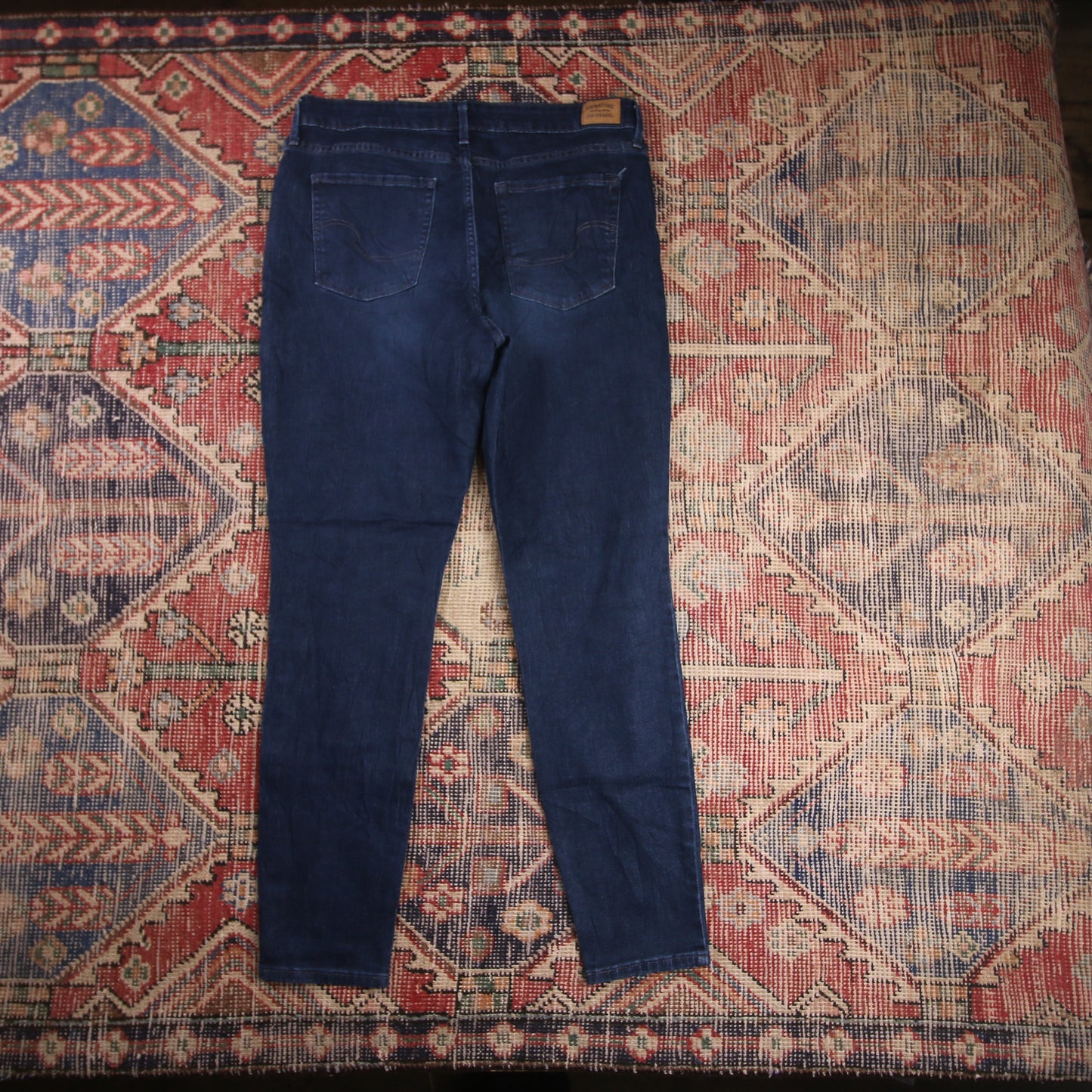 Levi's Signature W34 L28 Straight Leg Loose Fit Classic Ripped Style Blue Denim