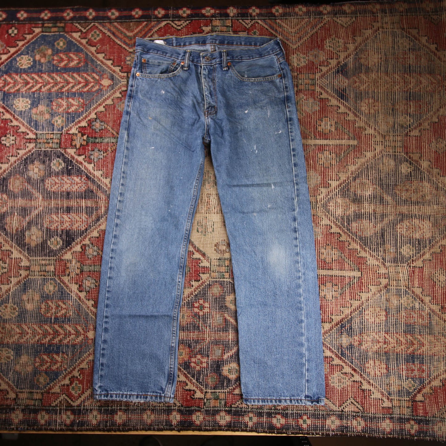 Levi's 505 W34 L29 Straight Leg Regular Fit Blue Denim Jeans