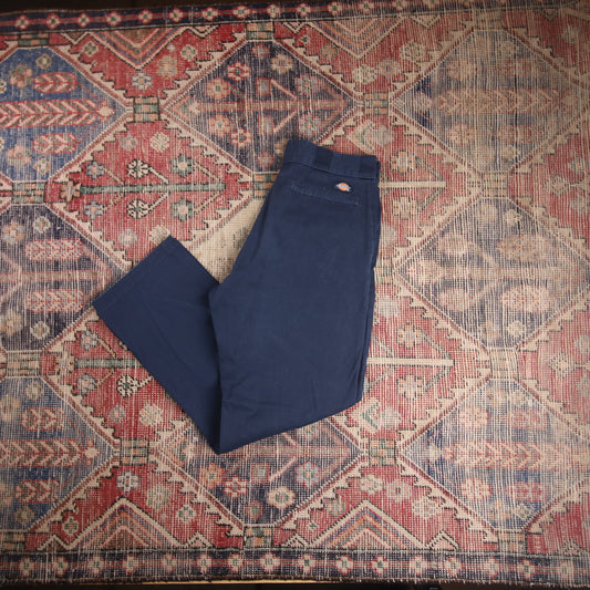 Dickies W32 L29 Straight Leg Blue Cotton Blend Trousers