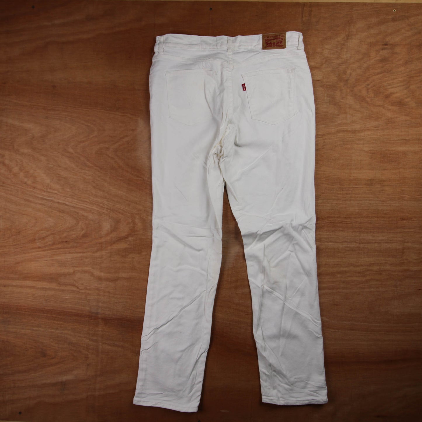 Levi's 505 Red Tab W32 L28 Straight Leg Regular Fit White Denim Jeans