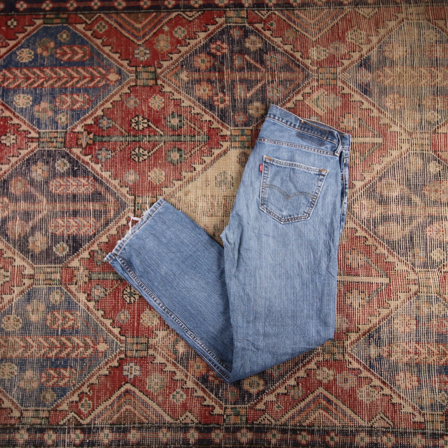 Levi's W38 L32 Straight Leg Blue Denim Jeans