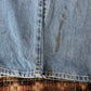 Wrangler W34 L30 Straight Leg Relaxed Fit Classic Ripped Style Blue Denim Jeans