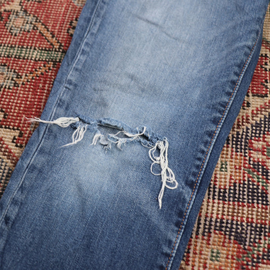 Levi's 511 W30 L30 Slim Fit Classic Ripped Style Blue Denim Jeans
