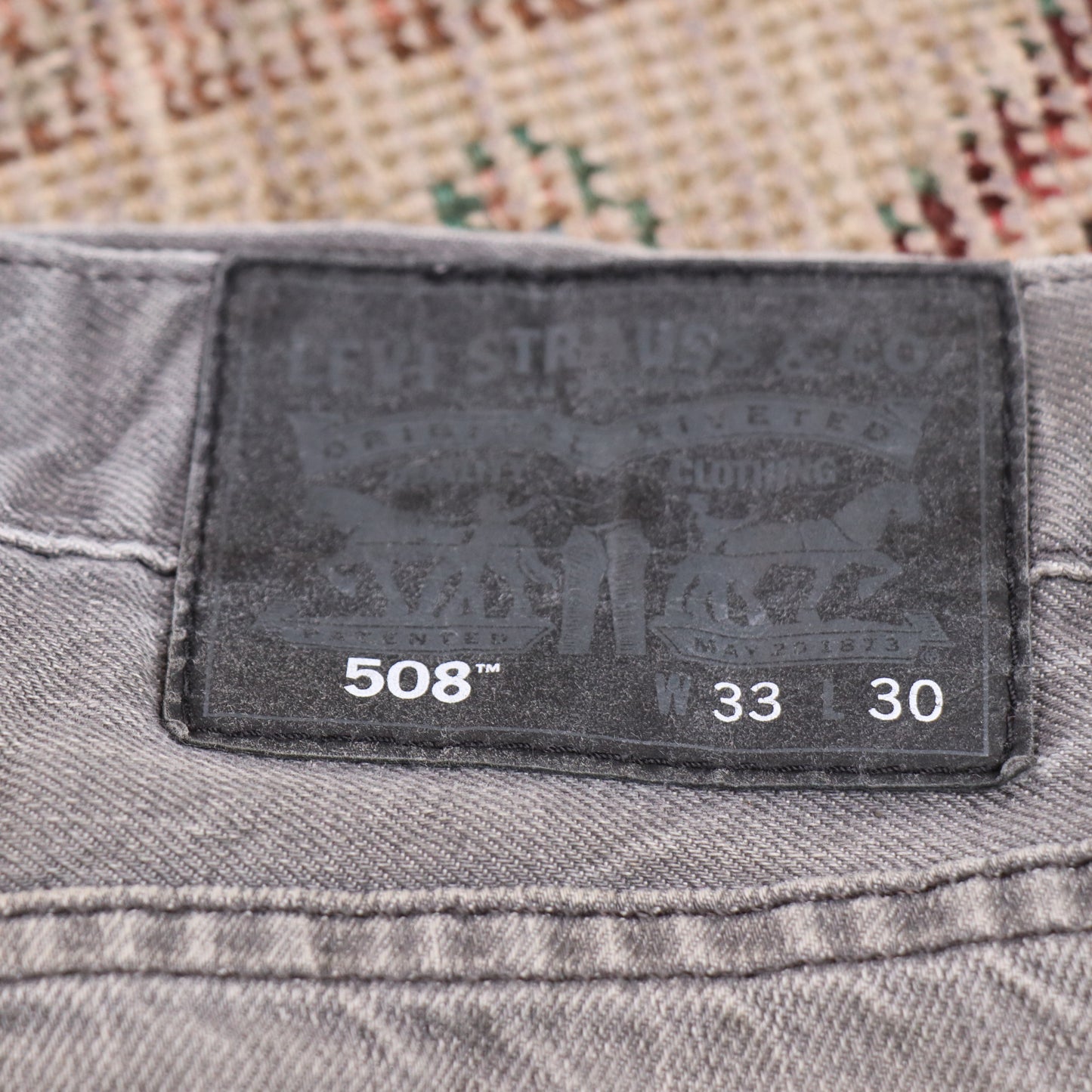 Levi's 508 W34 L26 Tapered Leg Regular Fit Grey Denim Jeans