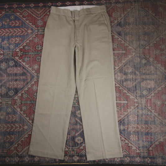 Dickies W34 L30 Straight Leg Beige Cotton Blend Trousers