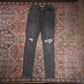 Levi's W28 L33 Skinny Classic Ripped Style Black Denim Jeans