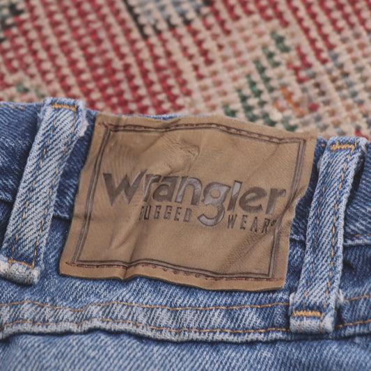 Wrangler W38 L30 Straight Leg Relaxed Fit Blue Denim Jeans
