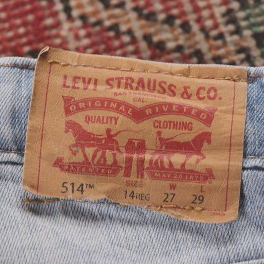 Levi's 514 W26 L27 Straight Leg Blue Denim Jeans