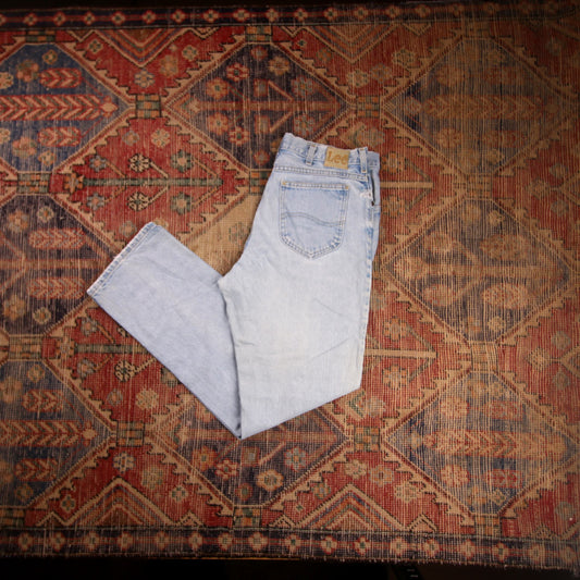 Lee W32 L31 Straight Leg Relaxed Fit Blue Denim Jeans