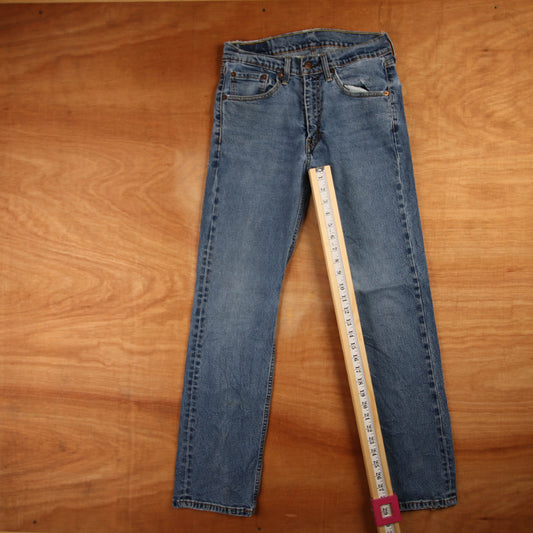 Levi's 505 Red Tab W28 L29 Straight Leg Regular Fit Blue Denim Jeans