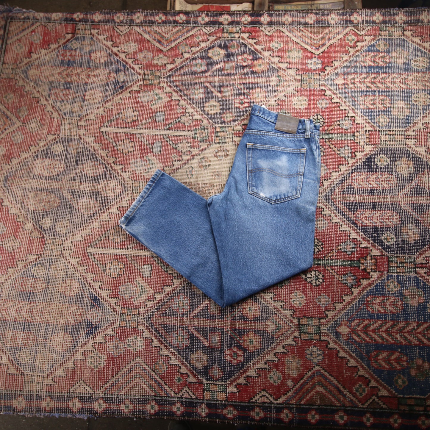 Lee W32 L27 Straight Leg Blue Denim Jeans