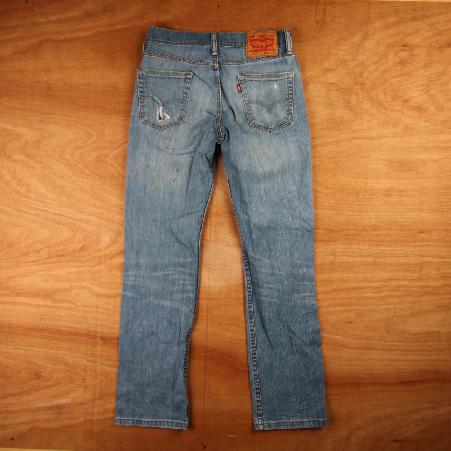 Levi's 514 Red Tab W28 L30 Straight Leg Blue Denim Jeans