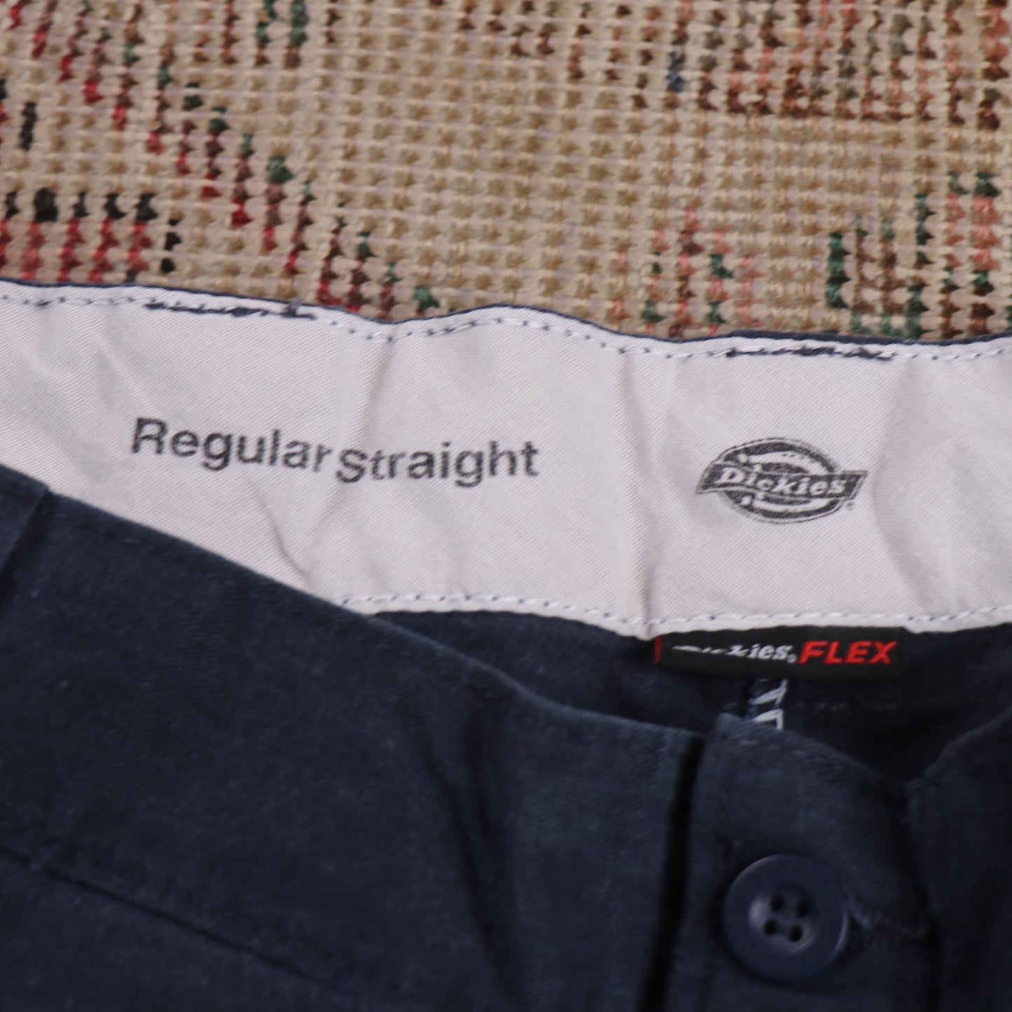 Dickies W38 L30 Cargos Blue Cotton Blend Trousers