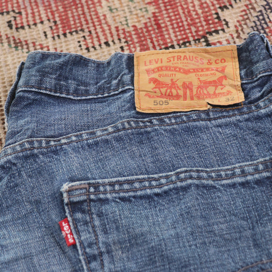 Levi's 505 W32 L30 Straight Leg Regular Fit Blue Denim Jeans