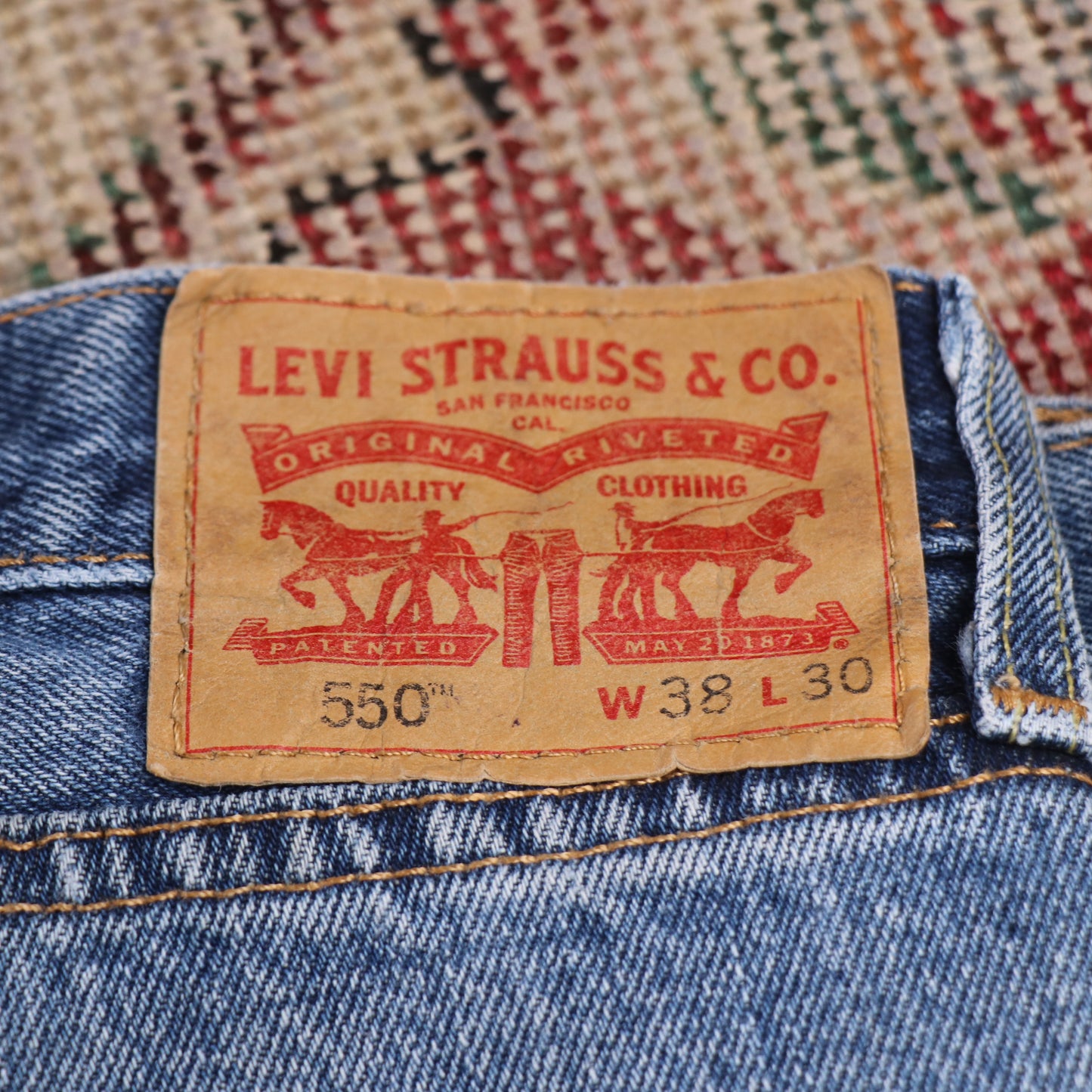 Levi's 550 W40 L30 Tapered Leg Relaxed Fit Blue Denim Jeans