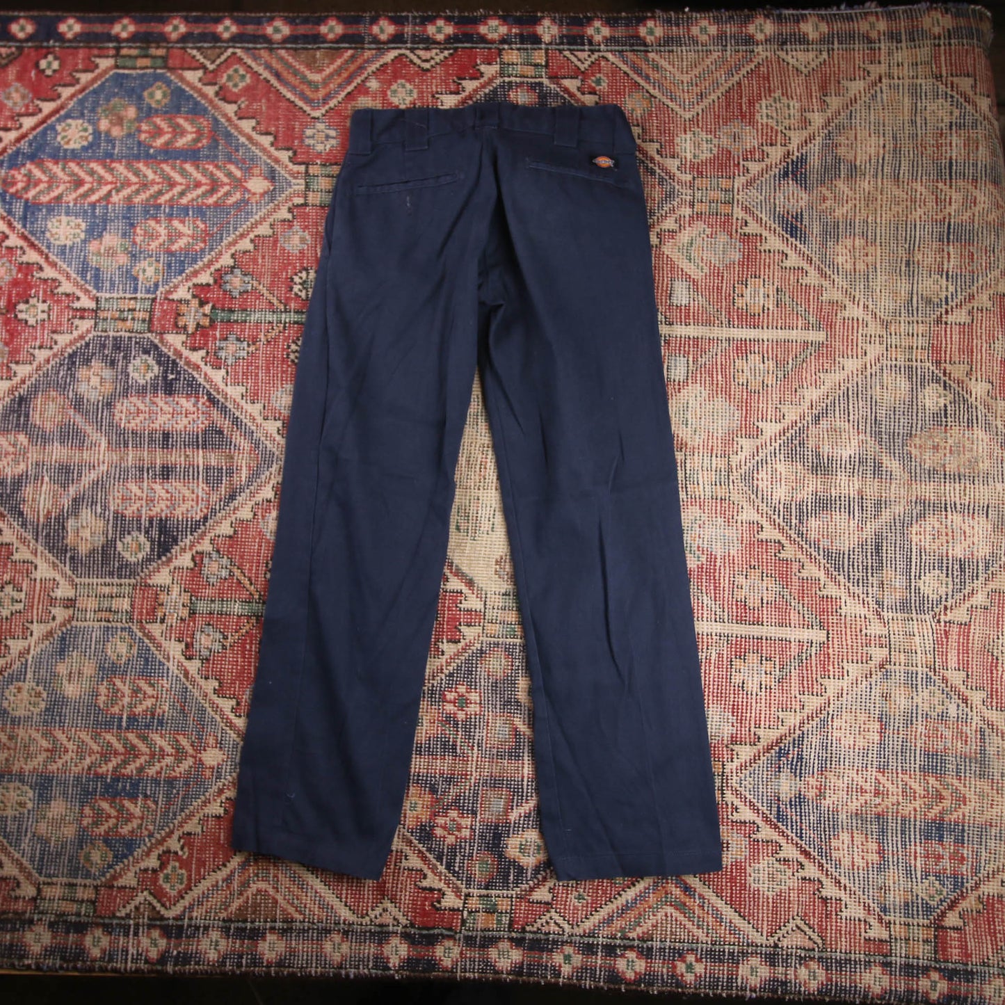 Dickies W28 L28 Straight Leg Slim Fit Blue Cotton Blend Trousers