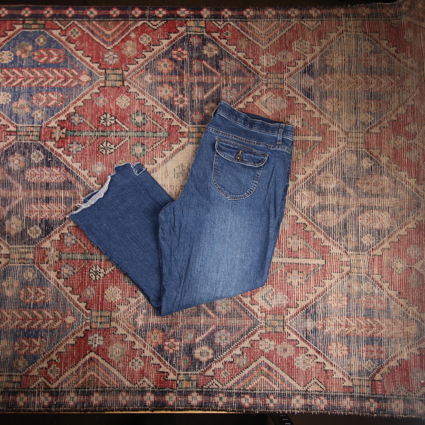 Lee W40 L27 Straight Leg Loose Fit Blue Denim Jeans