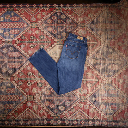Levi's 525 W30 L30 Bootcut Slim Fit Blue Denim Jeans