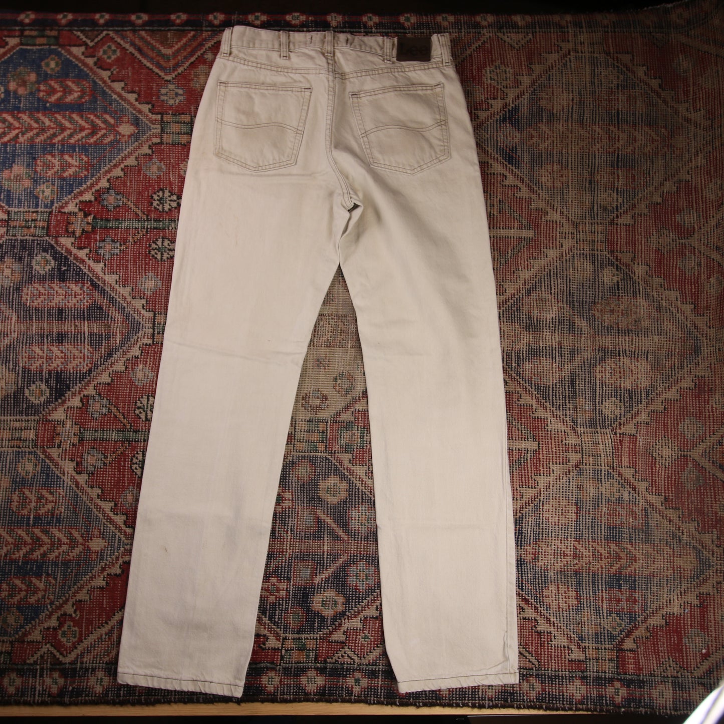 Lee W34 L33 Straight Leg Beige Denim Jeans