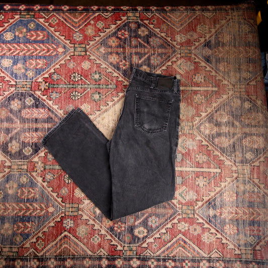 Lee W34 L33 Straight Leg Relaxed Fit Black Denim Jeans