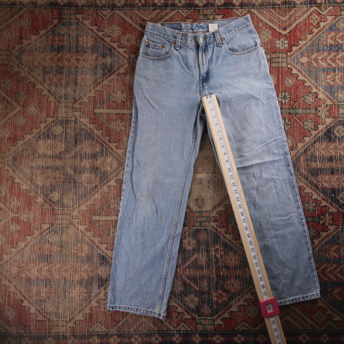 Levi's 555 Orange Tab W30 L29 Tapered Leg Relaxed Fit Blue Denim Jeans