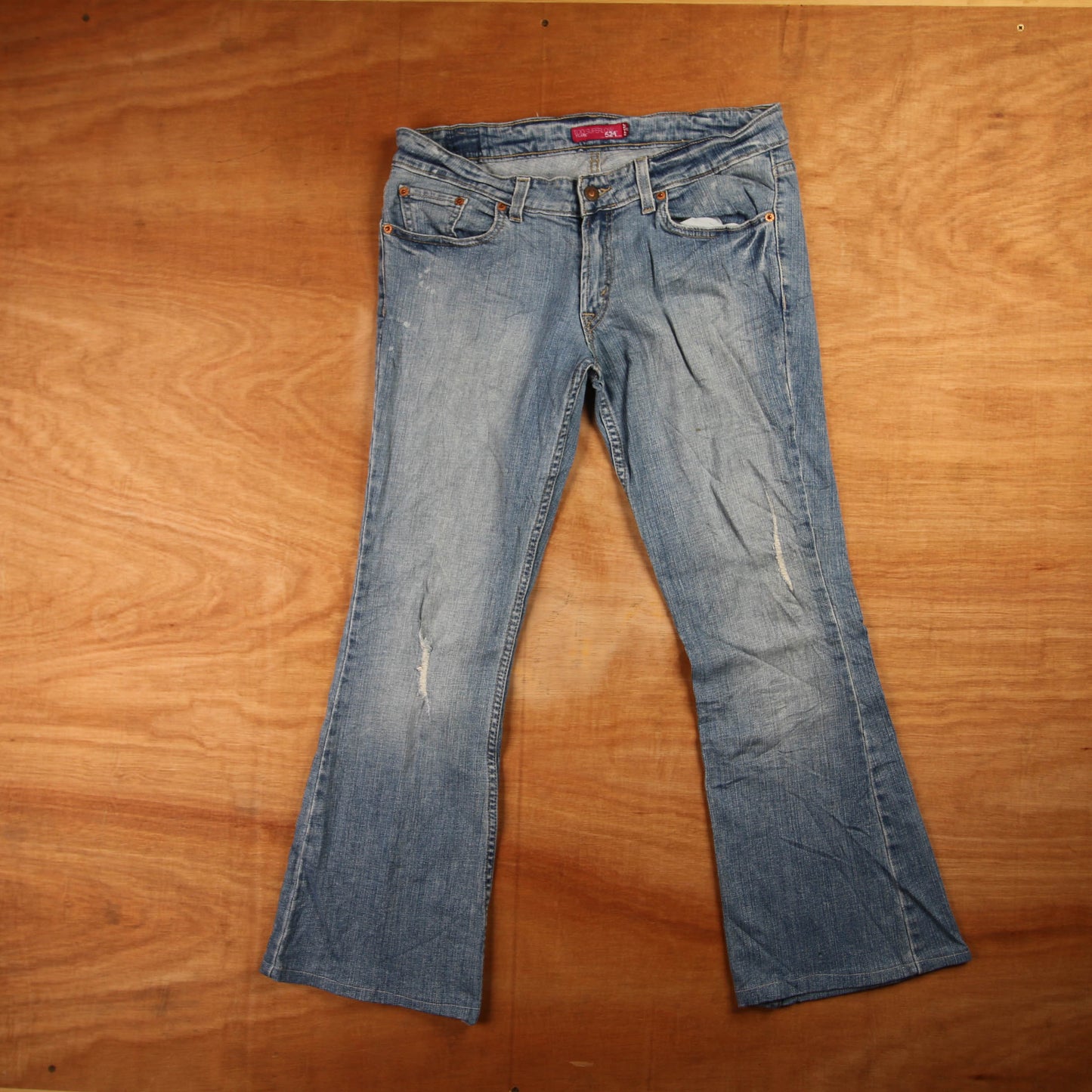 Levi's 524 Red Tab W32 L27 Bootcut Blue Denim Jeans