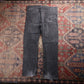 Levi's 513 W38 L29 Straight Leg Slim Fit Classic Ripped Style Black Denim Jeans