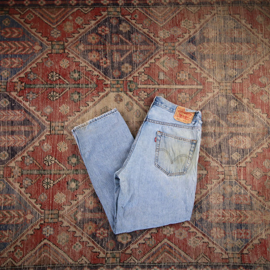 Levi's 550 W36 L28 Tapered Leg Relaxed Fit Blue Denim Jeans