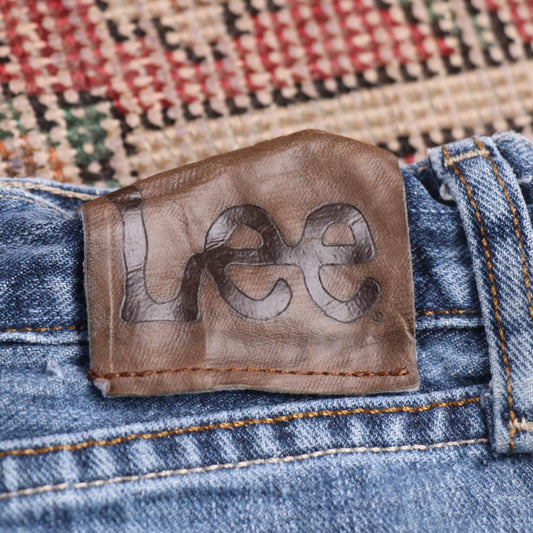 Lee W36 L32 Straight Leg Loose Fit Blue Denim Jeans