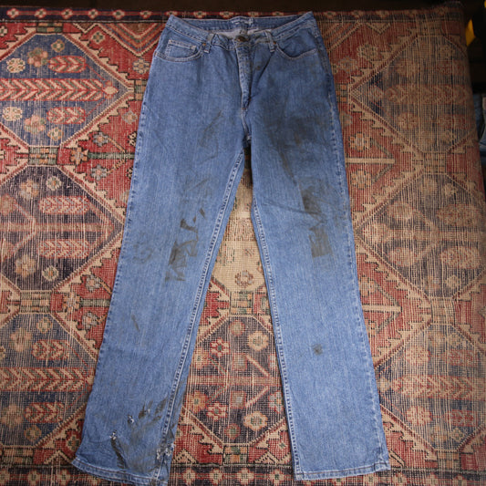 Lee W32 L33 Straight Leg Relaxed Fit Blue Denim Jeans