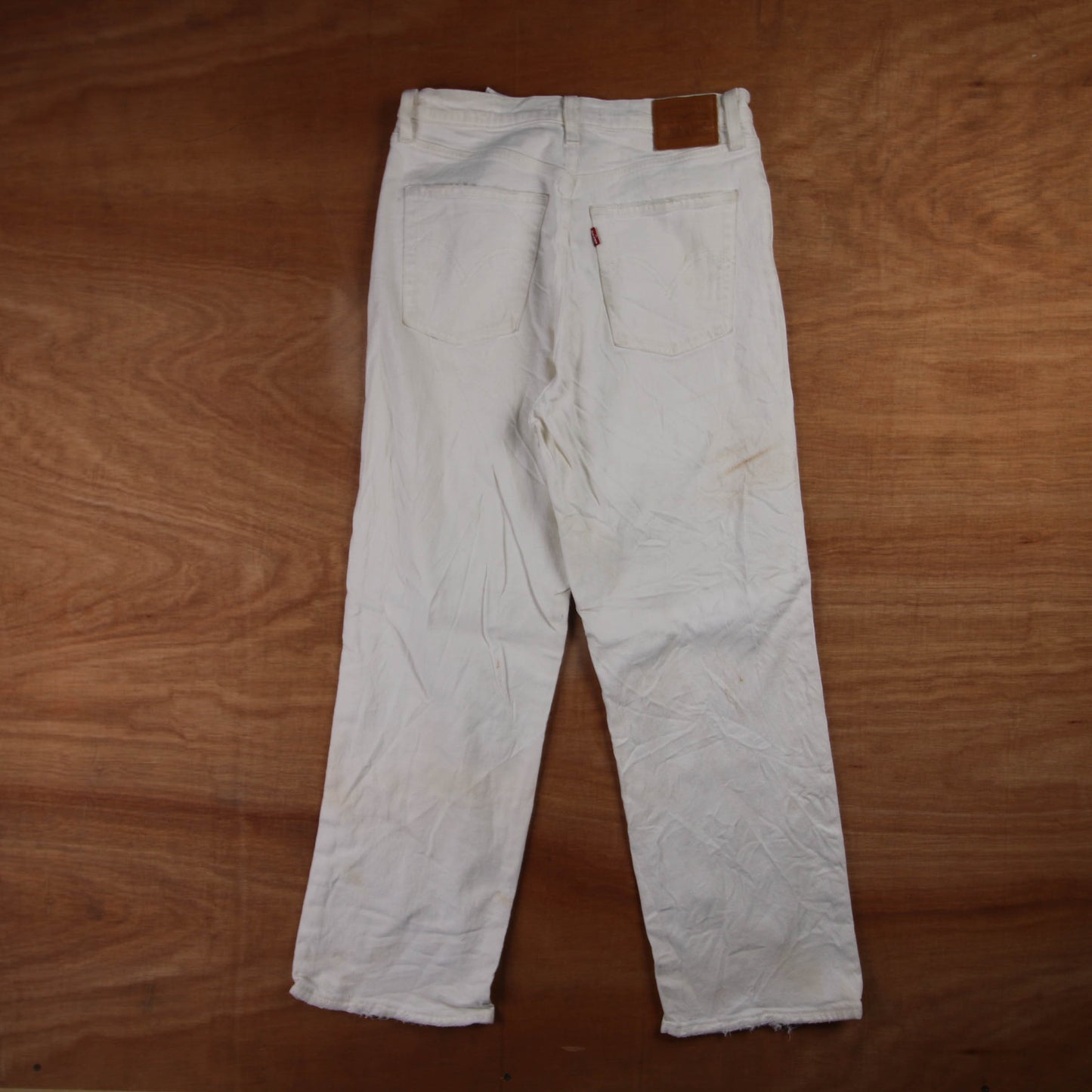 Levi's 721 Red Tab W28 L26 Straight Leg White Denim Jeans