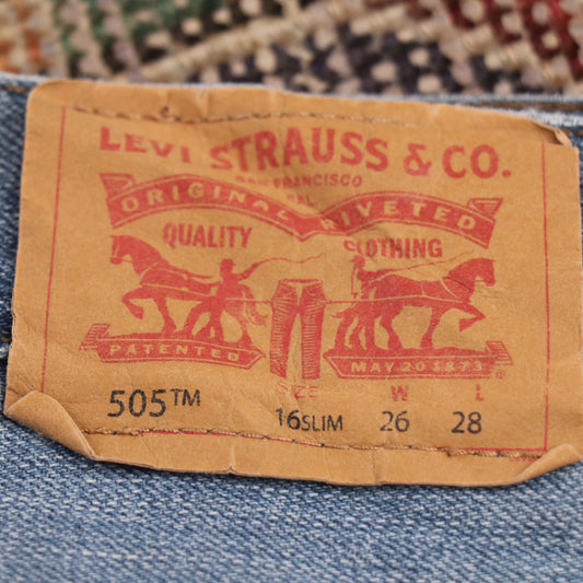 Levi's 505 W28 L27 Straight Leg Regular Fit Blue Denim Jeans